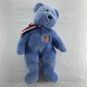 VINTAGE 2001 TY Beanie Baby AMERICA Blue Bear 9/11 Memorial Plush Toy Retired